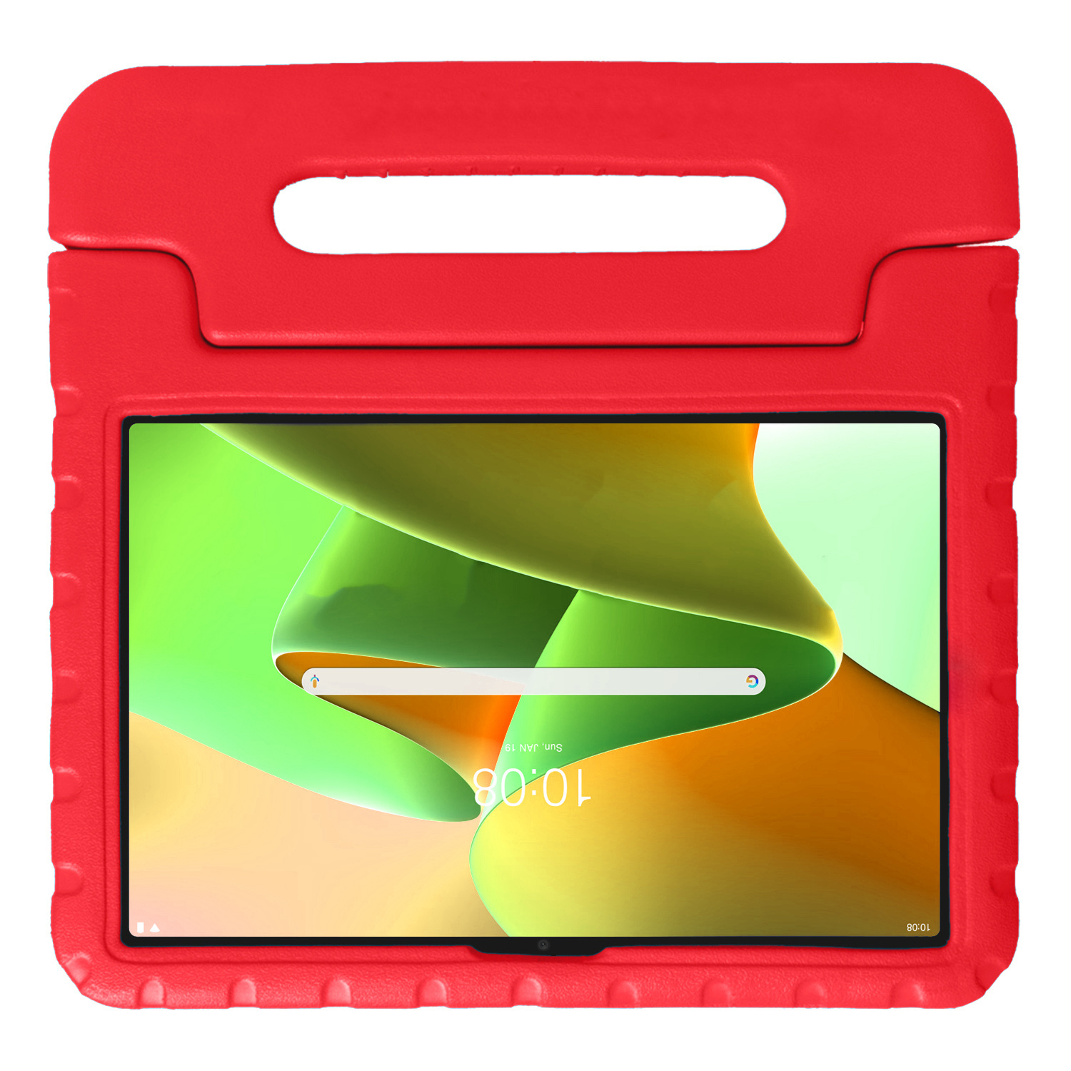 Lenovo Tab M10 Plus (3e gen) Hoes Bumper Kindvriendelijk Kids Case Met 2x Screenprotector - Lenovo Tab M10 Plus Hoesje Shockproof Cover Hoes - Rood