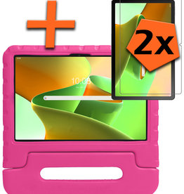 Nomfy Lenovo Tab M10 Plus (3e generatie) Kinderhoes Met 2x Screenprotector - Roze