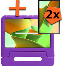 Nomfy Nomfy Lenovo Tab M10 Plus (3e generatie) Kinderhoes Met 2x Screenprotector - Paars