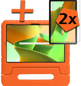 Nomfy Nomfy Lenovo Tab M10 Plus (3e generatie) Kinderhoes Met 2x Screenprotector - Oranje