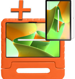 Nomfy Lenovo Tab M10 Plus (3e generatie) Kinderhoes Met Screenprotector - Oranje