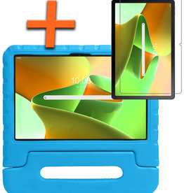 Nomfy Lenovo Tab M10 Plus (3e generatie) Kinderhoes Met Screenprotector - Blauw