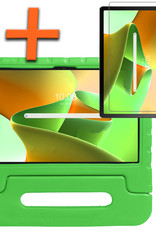 Nomfy Hoes Geschikt voor Lenovo Tab M10 Plus 3rd Gen Hoes Bumper Kindvriendelijk Kids Case Kinderhoes Met Screenprotector - Hoesje Geschikt voor Lenovo Tab M10 Plus (3e Gen) Hoesje Shockproof Cover Hoes - Groen