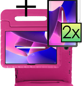 NoXx Lenovo Tab M10 Plus (3e generatie) Kinderhoes Met 2x Screenprotector - Roze