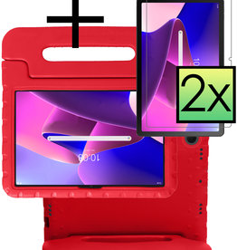 NoXx NoXx Lenovo Tab M10 Plus (3e generatie) Kinderhoes Met 2x Screenprotector - Rood