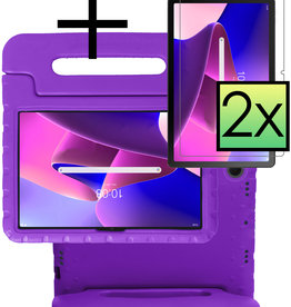 NoXx NoXx Lenovo Tab M10 Plus (3e generatie) Kinderhoes Met 2x Screenprotector - Paars