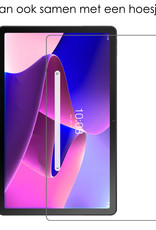 NoXx Hoesje Geschikt voor Lenovo Tab M10 Plus 3rd Gen Hoesje Kinderhoes Shockproof Hoes Kids Case Met 2x Screenprotector - Blauw