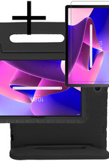 NoXx Hoesje Geschikt voor Lenovo Tab M10 Plus 3rd Gen Hoesje Kinderhoes Shockproof Hoes Kids Case Met Screenprotector - Zwart