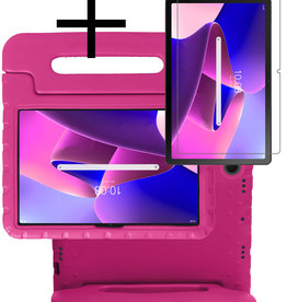 NoXx Lenovo Tab M10 Plus (3e generatie) Kinderhoes Met Screenprotector - Roze