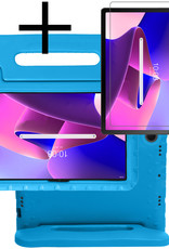 Lenovo Tab M10 Plus (3e gen) Hoesje Kinderhoes Shockproof Cover Case Met Screenprotector - Blauw
