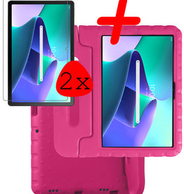 BASEY. BASEY. Lenovo Tab M10 Plus (3e generatie) Kinderhoes Met 2x Screenprotector - Roze