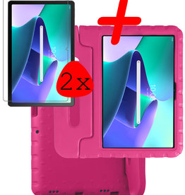 BASEY. Lenovo Tab M10 Plus (3e generatie) Kinderhoes Met 2x Screenprotector - Roze
