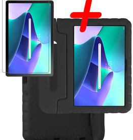 BASEY. BASEY. Lenovo Tab M10 Plus (3e generatie) Kinderhoes Met Screenprotector - Zwart