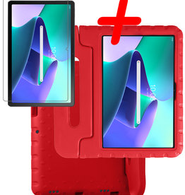 BASEY. BASEY. Lenovo Tab M10 Plus (3e generatie) Kinderhoes Met Screenprotector - Rood