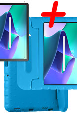 BASEY. Hoesje Geschikt voor Lenovo Tab M10 Plus 3rd Gen Hoesje Kinder Hoes Shockproof Kinderhoes Met Screenprotector - Kindvriendelijk Hoesje Geschikt voor Lenovo Tab M10 Plus (3e Gen) Hoes Kids Case - Blauw