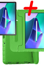 BASEY. Hoesje Geschikt voor Lenovo Tab M10 Plus 3rd Gen Hoesje Kinder Hoes Shockproof Kinderhoes Met Screenprotector - Kindvriendelijk Hoesje Geschikt voor Lenovo Tab M10 Plus (3e Gen) Hoes Kids Case - Groen