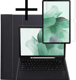 NoXx NoXx Samsung Galaxy Tab S7 FE Toetsenbordhoes Met Screenprotector - Zwart