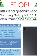 NoXx Hoesje Geschikt voor Samsung Galaxy Tab S7 FE Hoesje Toetsenbord Hoes Met Screenprotector - Hoes Geschikt voor Samsung Tab S7 FE Keyboard Case Book Cover - Zwart