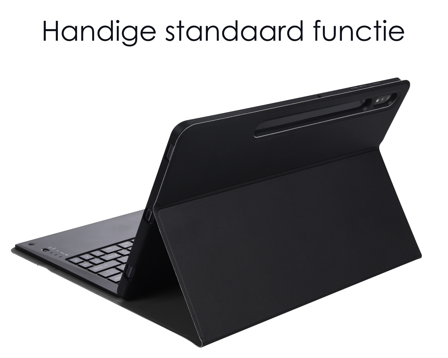 NoXx Hoesje Geschikt voor Samsung Galaxy Tab S7 FE Hoesje Toetsenbord Hoes Met Screenprotector - Hoes Geschikt voor Samsung Tab S7 FE Keyboard Case Book Cover - Zwart