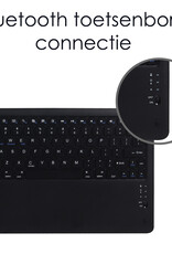 NoXx Hoesje Geschikt voor Samsung Galaxy Tab S7 FE Hoesje Toetsenbord Hoes Met Screenprotector - Hoes Geschikt voor Samsung Tab S7 FE Keyboard Case Book Cover - Zwart