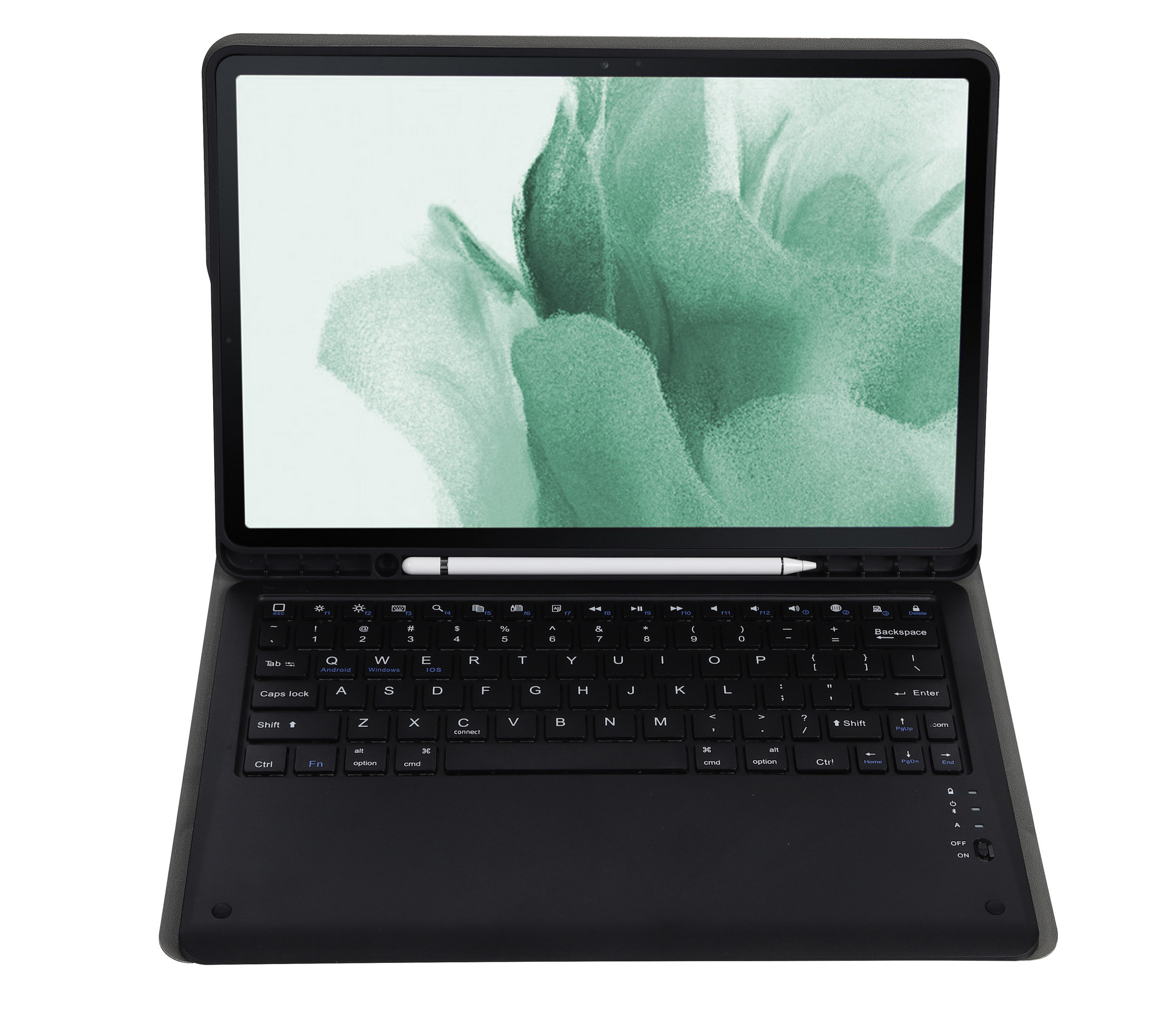 NoXx Hoesje Geschikt voor Samsung Galaxy Tab S7 FE Hoesje Toetsenbord Hoes Met Screenprotector - Hoes Geschikt voor Samsung Tab S7 FE Keyboard Case Book Cover - Zwart