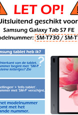 Nomfy Hoes Geschikt voor Samsung Galaxy Tab S7 FE Hoes Toetsenbord Hoes Case Book Cover Hoesje Met Screenprotector - Hoesje Geschikt voor Samsung Tab S7 FE Keyboard Hoes - Zwart