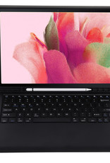 Nomfy Hoes Geschikt voor Samsung Galaxy Tab S7 FE Hoes Toetsenbord Hoes Case Book Cover Hoesje Met Screenprotector - Hoesje Geschikt voor Samsung Tab S7 FE Keyboard Hoes - Zwart