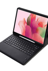 Nomfy Hoes Geschikt voor Samsung Galaxy Tab S7 FE Hoes Toetsenbord Hoes Case Book Cover Hoesje Met Screenprotector - Hoesje Geschikt voor Samsung Tab S7 FE Keyboard Hoes - Zwart