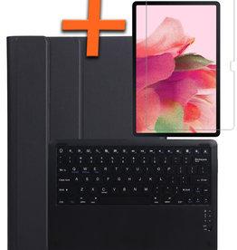 Nomfy Nomfy Samsung Galaxy Tab S7 FE Toetsenbordhoes Met Screenprotector - Zwart