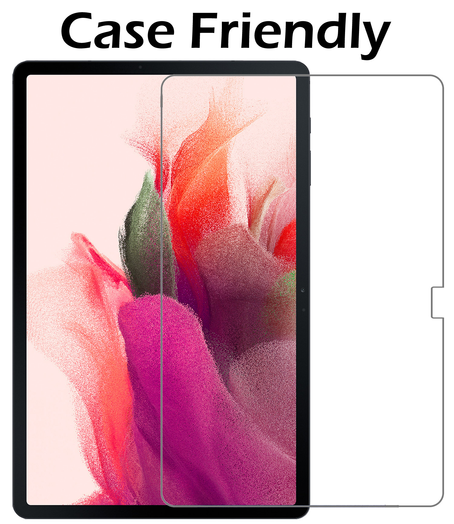 Nomfy Hoes Geschikt voor Samsung Galaxy Tab S7 FE Hoes Toetsenbord Hoes Case Book Cover Hoesje Met Screenprotector - Hoesje Geschikt voor Samsung Tab S7 FE Keyboard Hoes - Zwart