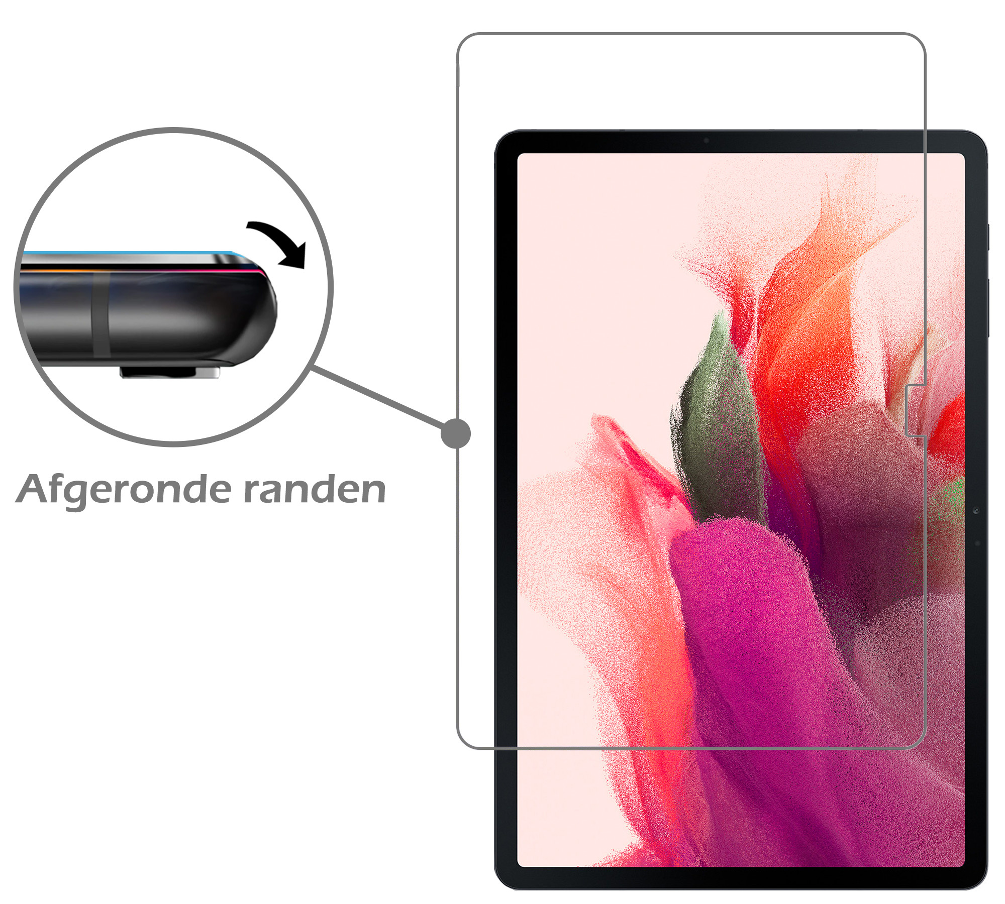 Nomfy Hoes Geschikt voor Samsung Galaxy Tab S7 FE Hoes Toetsenbord Hoes Case Book Cover Hoesje Met Screenprotector - Hoesje Geschikt voor Samsung Tab S7 FE Keyboard Hoes - Zwart