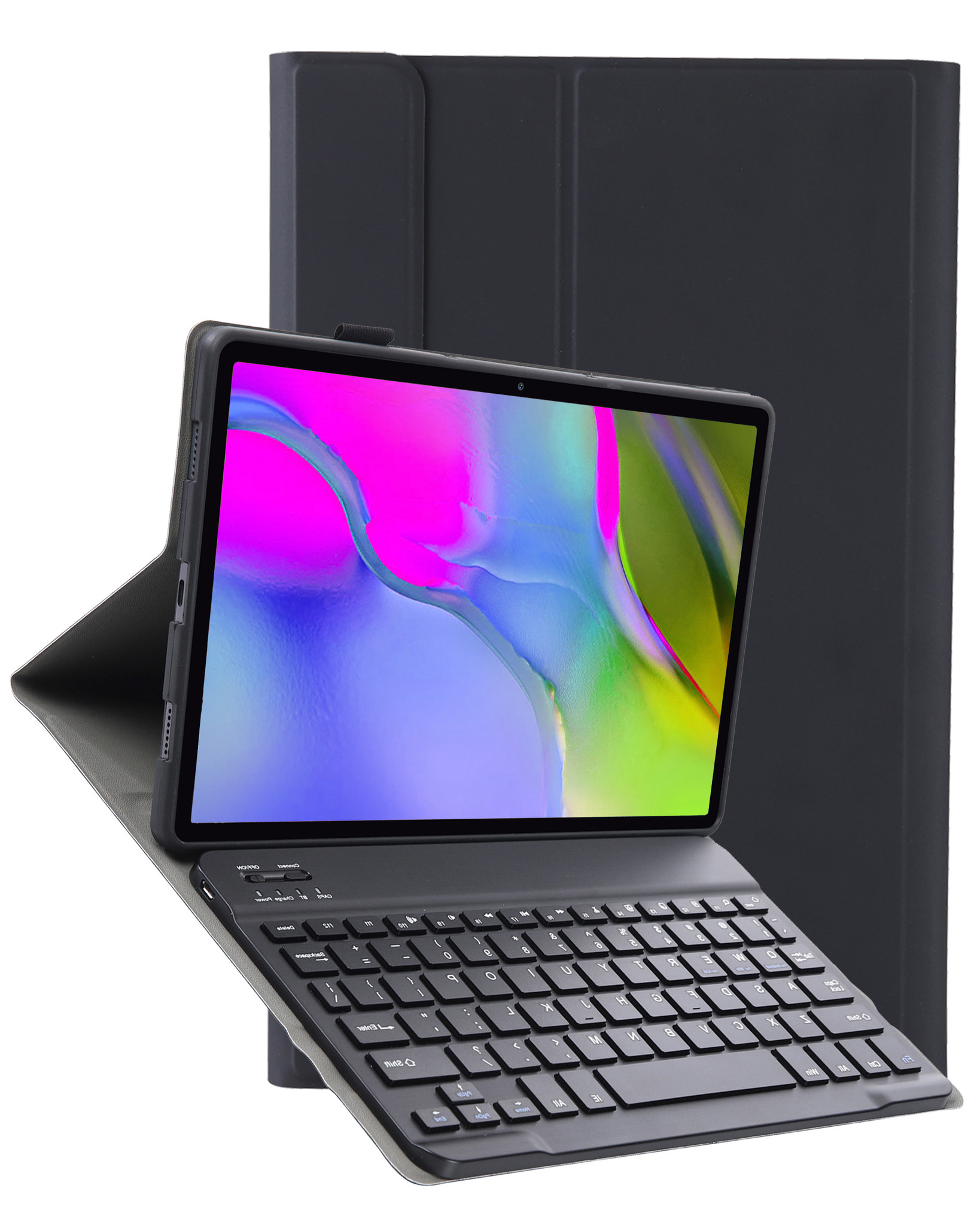 Nomfy Hoes Geschikt voor Samsung Galaxy Tab S5e Hoes Toetsenbord Hoes Case Book Cover Hoesje - Hoesje Geschikt voor Samsung Tab S5e Keyboard Hoes - Zwart