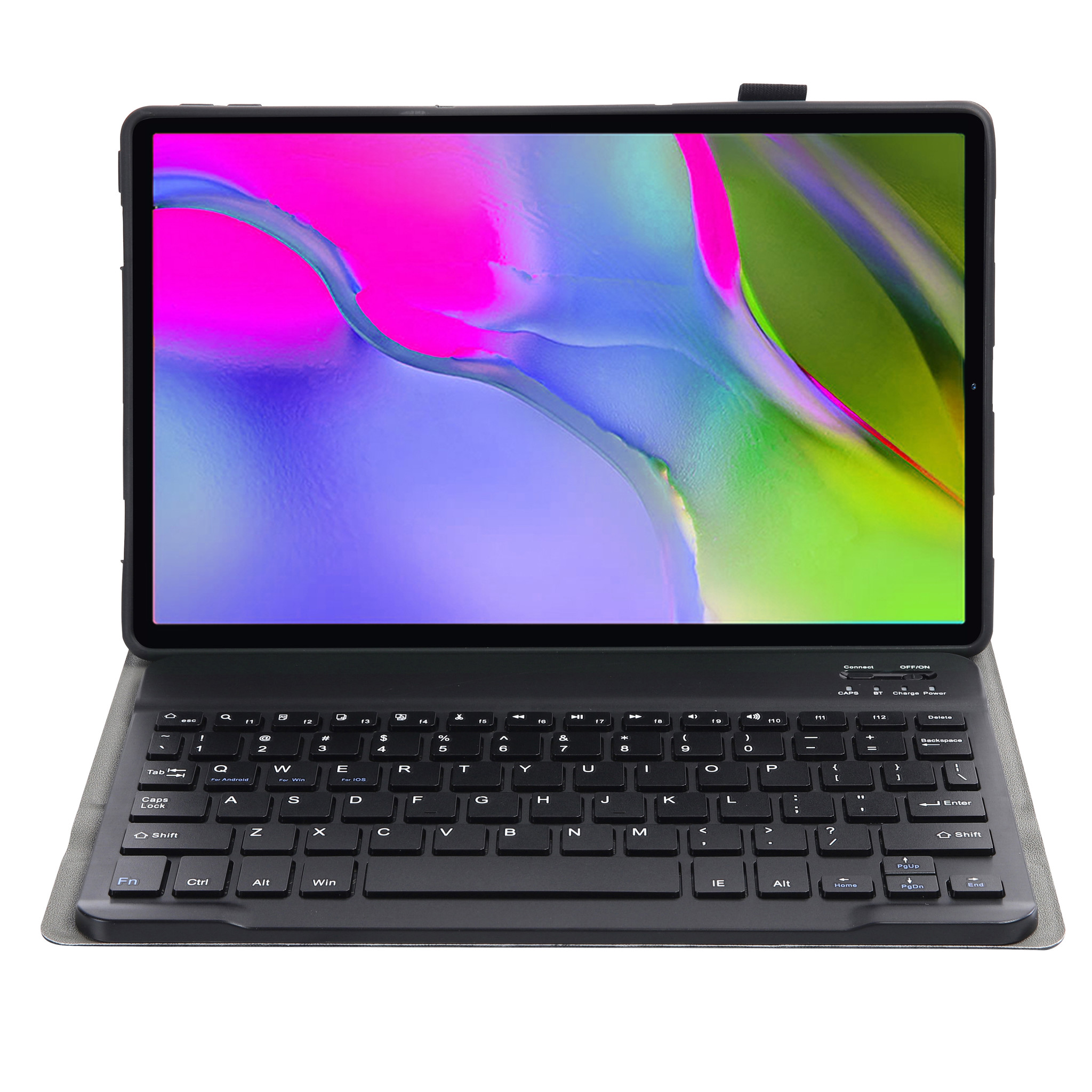 Nomfy Hoes Geschikt voor Samsung Galaxy Tab S5e Hoes Toetsenbord Hoes Case Book Cover Hoesje Met Screenprotector - Hoesje Geschikt voor Samsung Tab S5e Keyboard Hoes - Goud