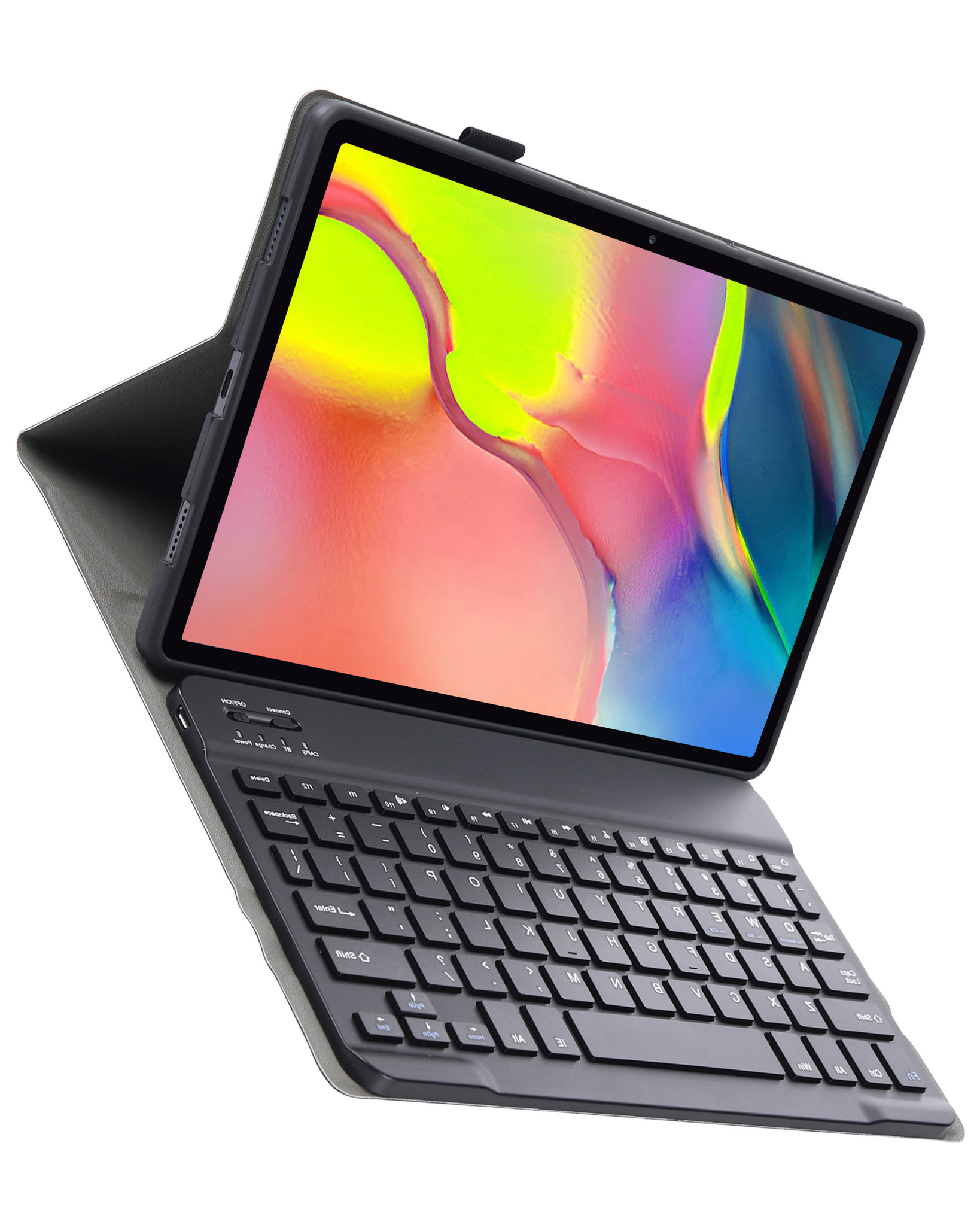 BASEY. Hoesje Geschikt voor Samsung Galaxy Tab A 10.1 2019 Toetsenbord Hoes Book Case - Hoes Geschikt voor Samsung Tab A 10.1 (2019) Toetsenbord Hoesje Keyboard Cover - Goud