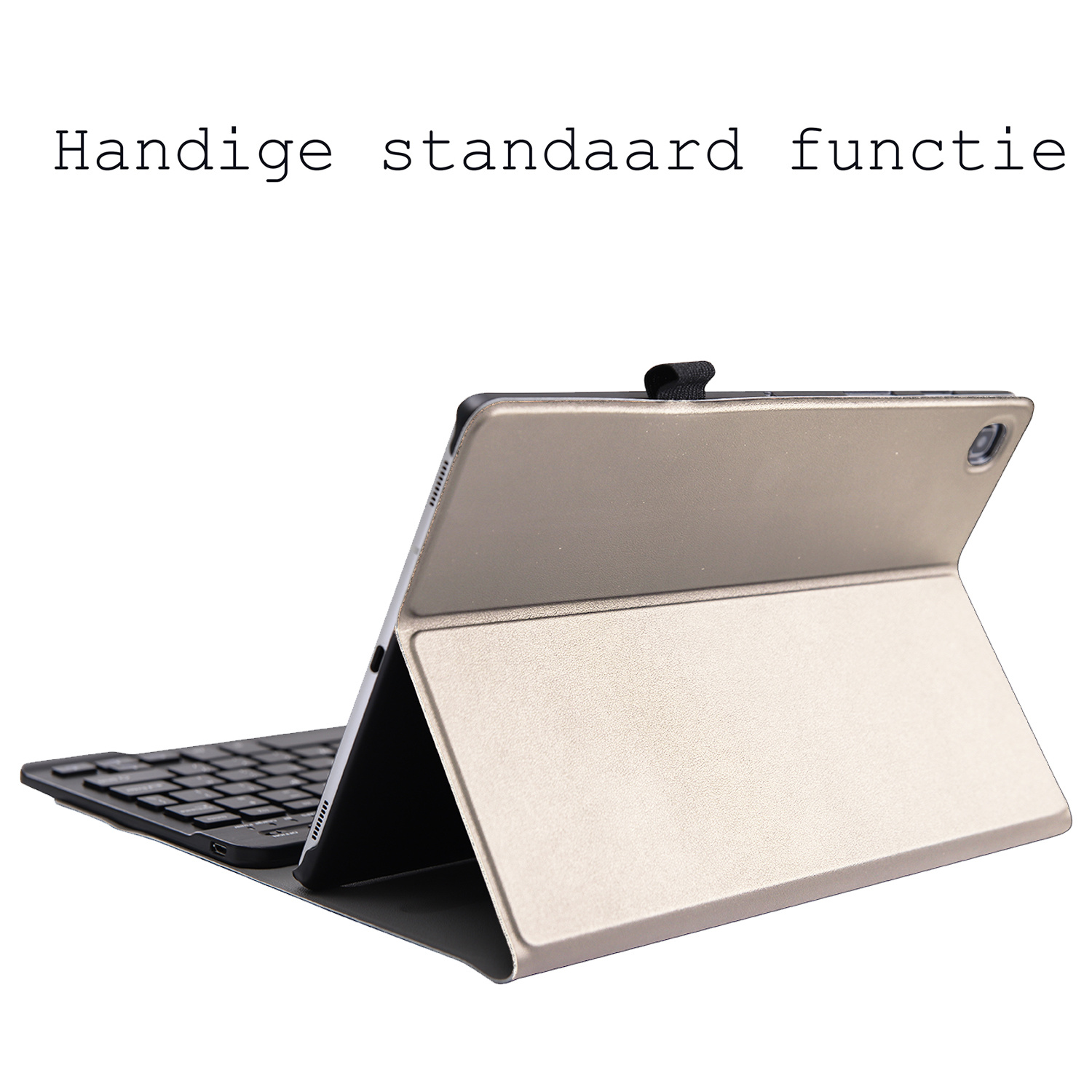 BASEY. Hoesje Geschikt voor Samsung Galaxy Tab A 10.1 2019 Toetsenbord Hoes Book Case - Hoes Geschikt voor Samsung Tab A 10.1 (2019) Toetsenbord Hoesje Keyboard Cover - Goud