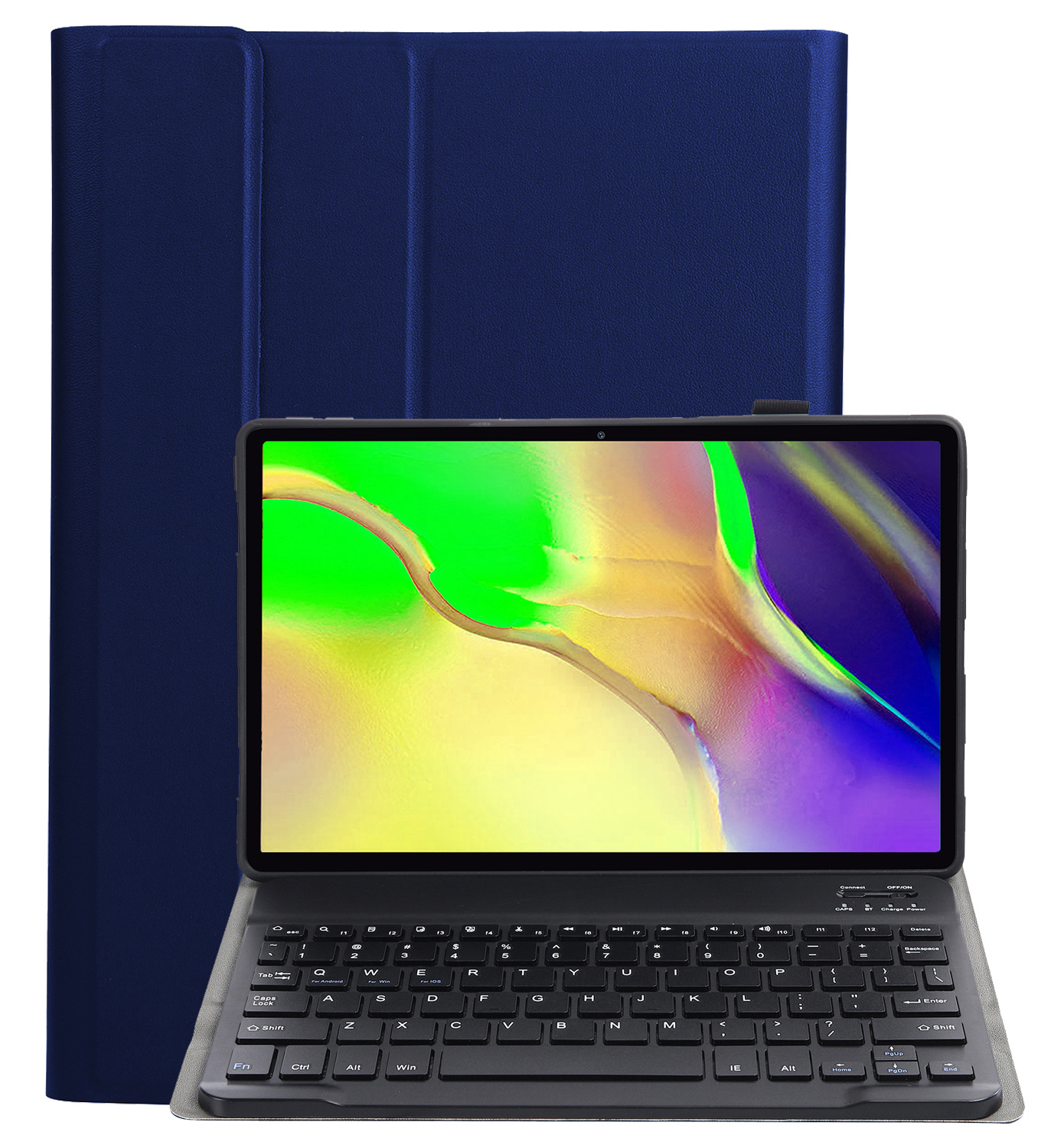 NoXx Hoesje Geschikt voor Samsung Galaxy Tab A 10.1 2019 Hoesje Toetsenbord Hoes - Hoes Geschikt voor Samsung Tab A 10.1 (2019) Keyboard Case Book Cover - Donkerblauw
