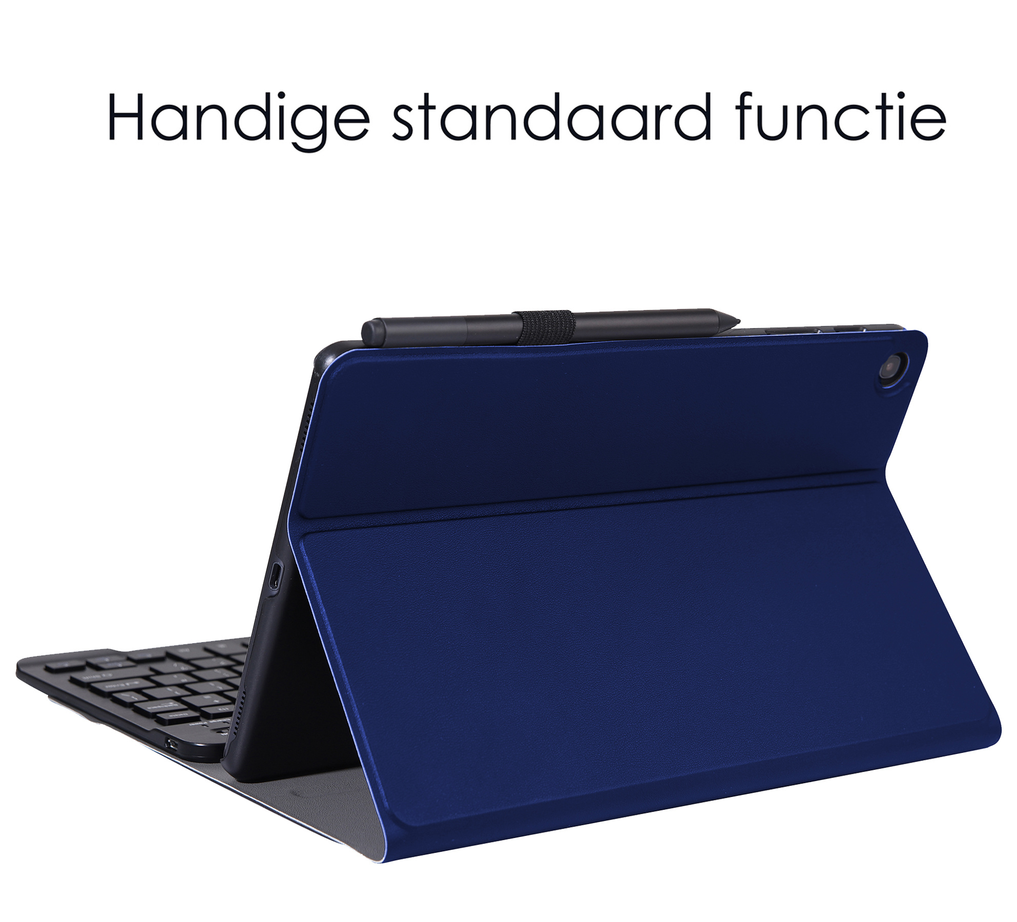 NoXx Hoesje Geschikt voor Samsung Galaxy Tab A 10.1 2019 Hoesje Toetsenbord Hoes - Hoes Geschikt voor Samsung Tab A 10.1 (2019) Keyboard Case Book Cover - Donkerblauw