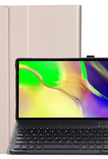NoXx Hoesje Geschikt voor Samsung Galaxy Tab A 10.1 2019 Hoesje Toetsenbord Hoes - Hoes Geschikt voor Samsung Tab A 10.1 (2019) Keyboard Case Book Cover - Goud
