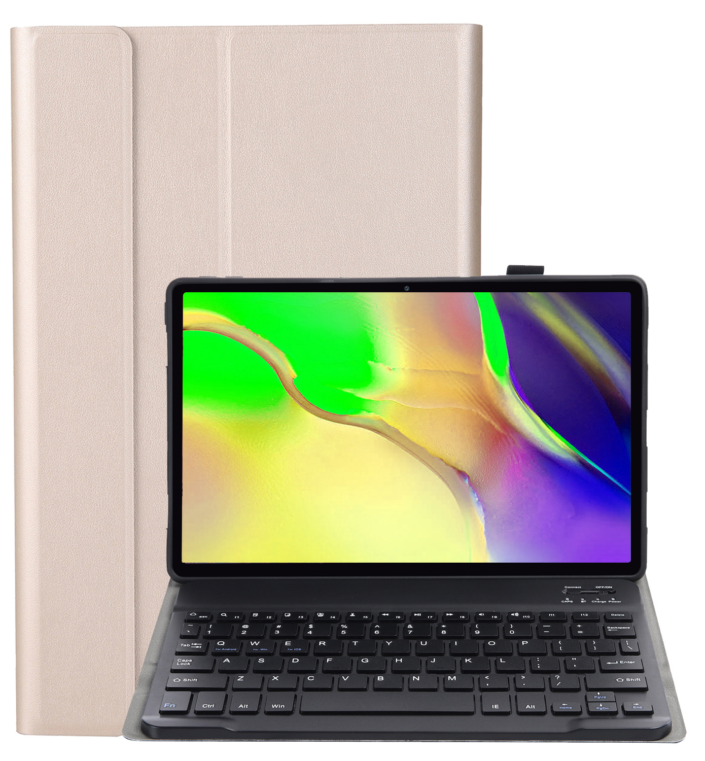 NoXx Hoesje Geschikt voor Samsung Galaxy Tab A 10.1 2019 Hoesje Toetsenbord Hoes - Hoes Geschikt voor Samsung Tab A 10.1 (2019) Keyboard Case Book Cover - Goud