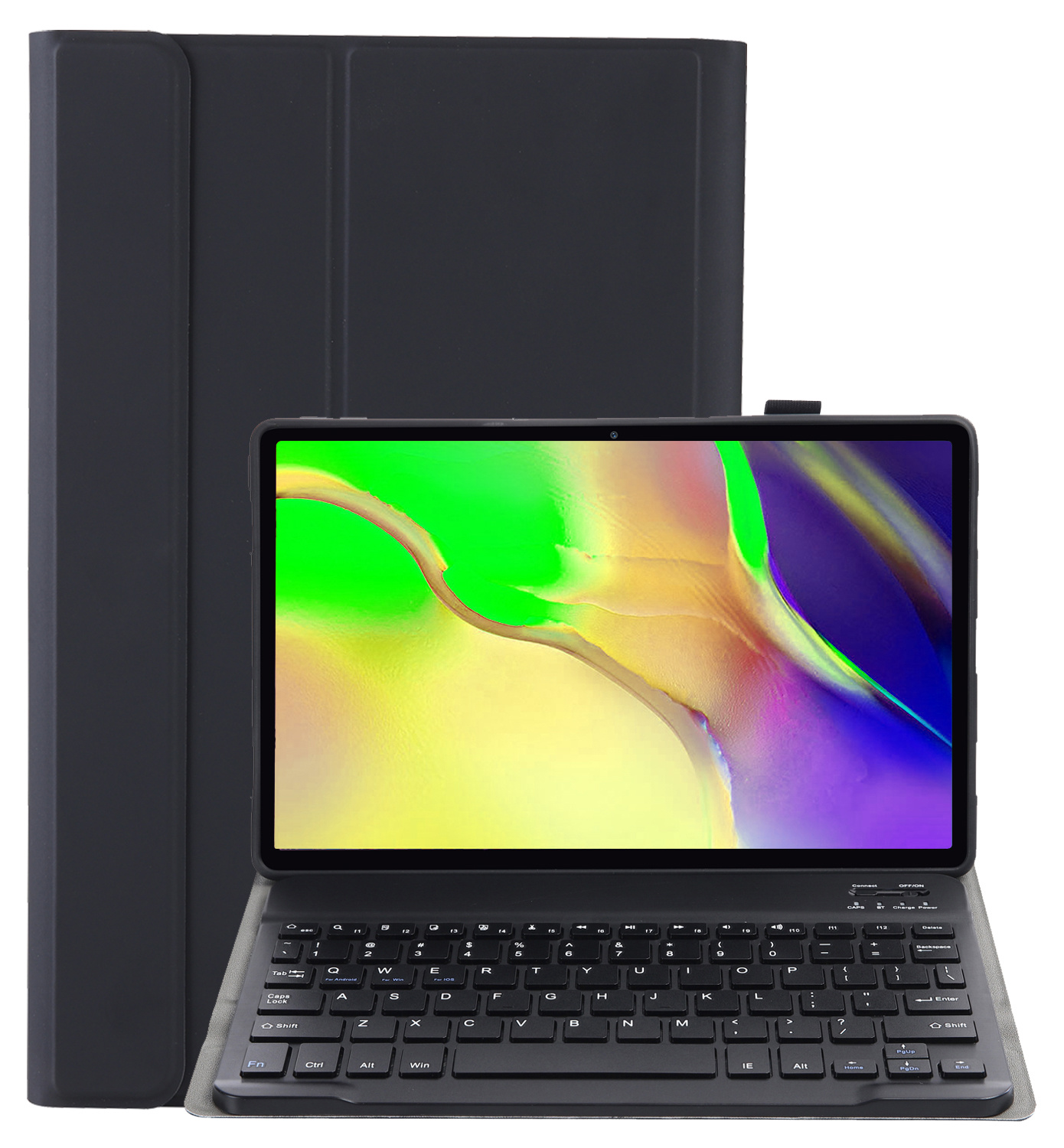 NoXx Hoesje Geschikt voor Samsung Galaxy Tab A 10.1 2019 Hoesje Toetsenbord Hoes - Hoes Geschikt voor Samsung Tab A 10.1 (2019) Keyboard Case Book Cover - Zwart