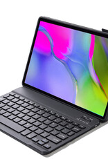 Nomfy Hoes Geschikt voor Samsung Galaxy Tab A 10.1 2019 Hoes Toetsenbord Hoes Case Book Cover Hoesje - Hoesje Geschikt voor Samsung Tab A 10.1 (2019) Keyboard Hoes - Donkerblauw