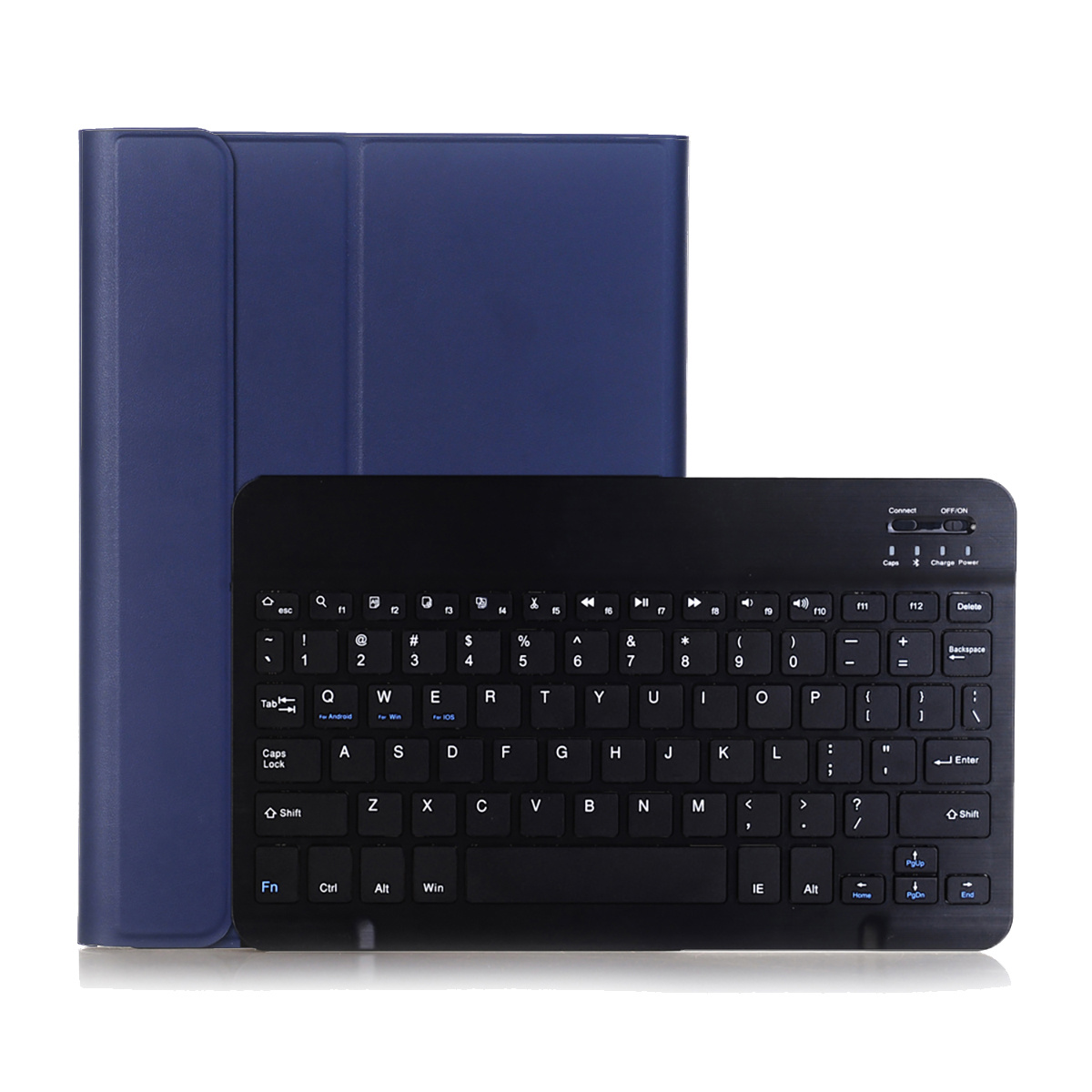 Nomfy Hoes Geschikt voor Samsung Galaxy Tab A 10.1 2019 Hoes Toetsenbord Hoes Case Book Cover Hoesje - Hoesje Geschikt voor Samsung Tab A 10.1 (2019) Keyboard Hoes - Donkerblauw