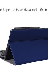 BASEY. Hoesje Geschikt voor Samsung Galaxy Tab A 10.1 2019 Toetsenbord Hoes Book Case Met Screenprotector - Hoes Geschikt voor Samsung Tab A 10.1 (2019) Toetsenbord Hoesje Keyboard Cover - Donkerblauw