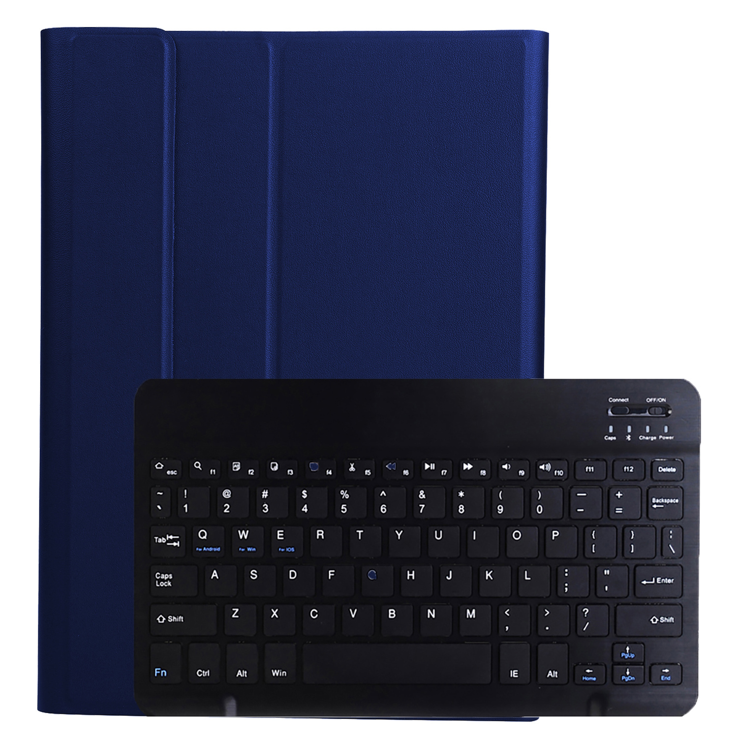 BASEY. Hoesje Geschikt voor Samsung Galaxy Tab A 10.1 2019 Toetsenbord Hoes Book Case Met Screenprotector - Hoes Geschikt voor Samsung Tab A 10.1 (2019) Toetsenbord Hoesje Keyboard Cover - Donkerblauw