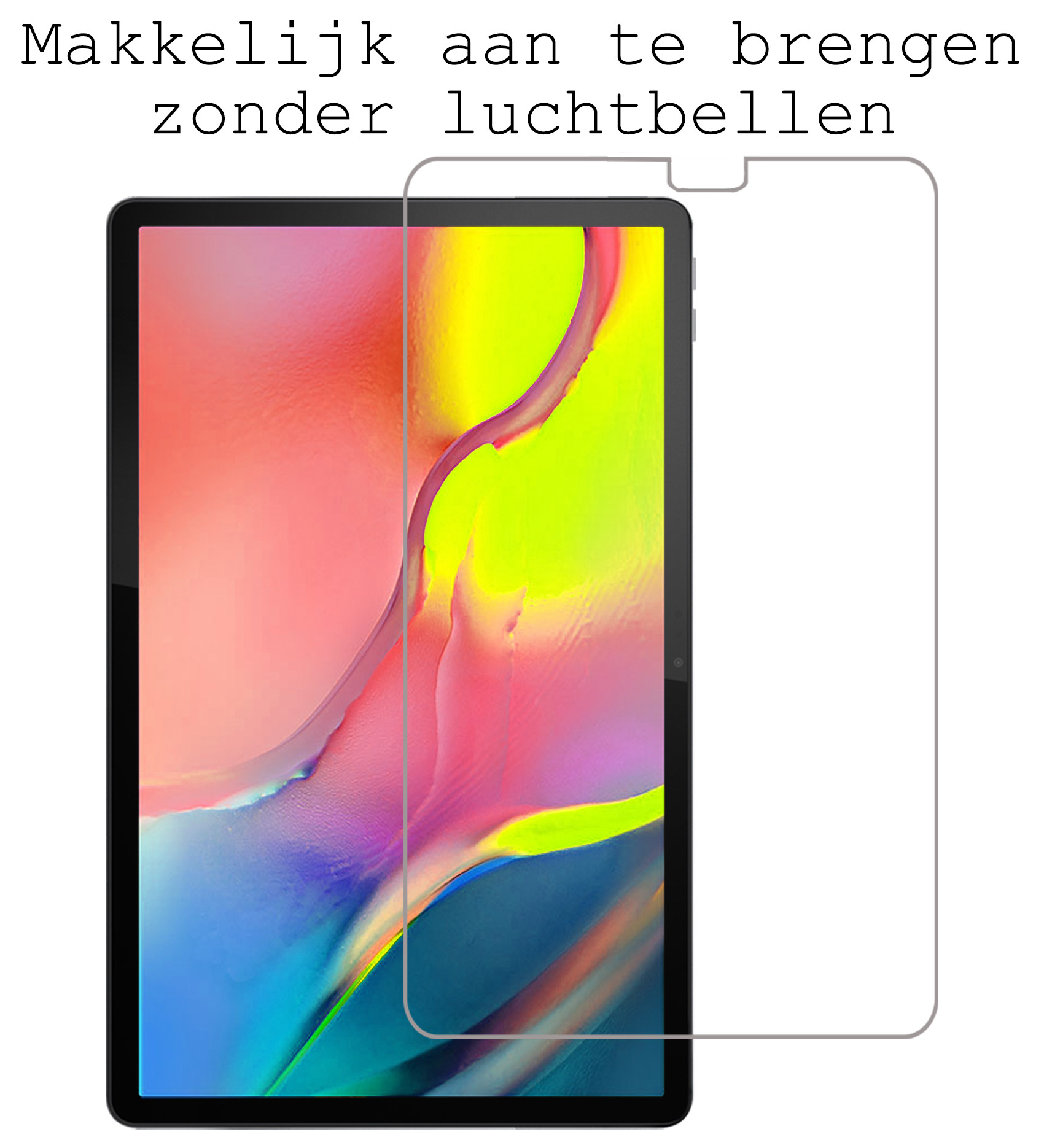 BASEY. Hoesje Geschikt voor Samsung Galaxy Tab A 10.1 2019 Toetsenbord Hoes Book Case Met Screenprotector - Hoes Geschikt voor Samsung Tab A 10.1 (2019) Toetsenbord Hoesje Keyboard Cover - Donkerblauw