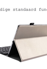 BASEY. Hoesje Geschikt voor Samsung Galaxy Tab A 10.1 2019 Toetsenbord Hoes Book Case Met Screenprotector - Hoes Geschikt voor Samsung Tab A 10.1 (2019) Toetsenbord Hoesje Keyboard Cover - Goud