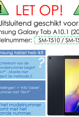 NoXx Hoesje Geschikt voor Samsung Galaxy Tab A 10.1 2019 Hoesje Toetsenbord Hoes Met Screenprotector - Hoes Geschikt voor Samsung Tab A 10.1 (2019) Keyboard Case Book Cover - Goud