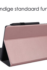 NoXx Hoesje Geschikt voor Samsung Galaxy Tab A 10.1 2019 Hoesje Toetsenbord Hoes Met Screenprotector - Hoes Geschikt voor Samsung Tab A 10.1 (2019) Keyboard Case Book Cover - Rosé goud