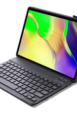 NoXx Hoesje Geschikt voor Samsung Galaxy Tab A 10.1 2019 Hoesje Toetsenbord Hoes Met Screenprotector - Hoes Geschikt voor Samsung Tab A 10.1 (2019) Keyboard Case Book Cover - Rosé goud