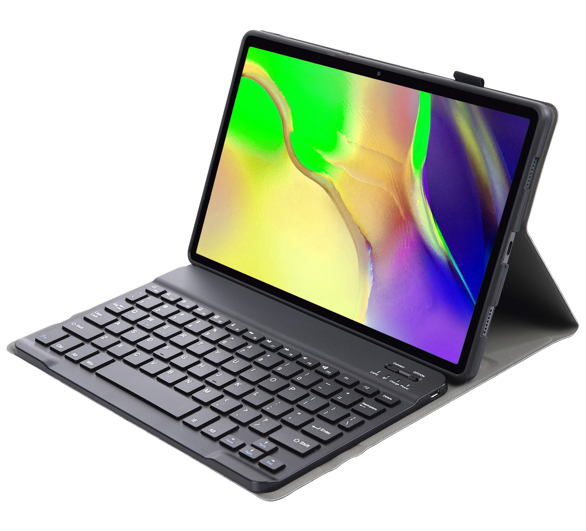 NoXx Hoesje Geschikt voor Samsung Galaxy Tab A 10.1 2019 Hoesje Toetsenbord Hoes Met Screenprotector - Hoes Geschikt voor Samsung Tab A 10.1 (2019) Keyboard Case Book Cover - Rosé goud